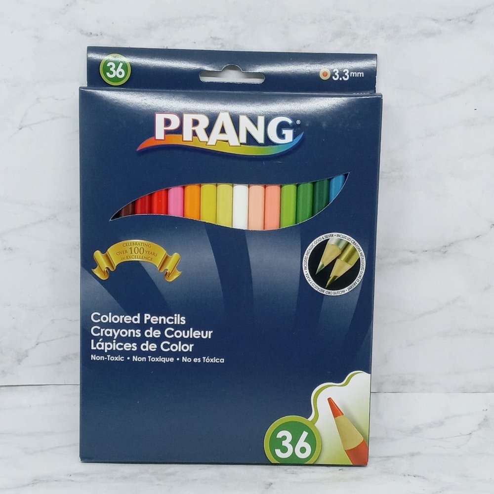Prang Colored Pencils- 36 Colors / 3.3mm Includes Metallic Gold & Silver